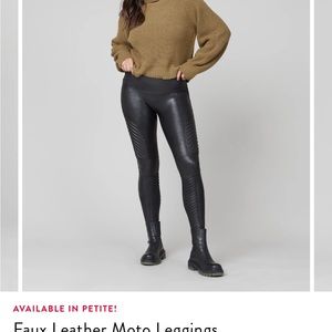 Spanx Faux Leather Moto Leggings